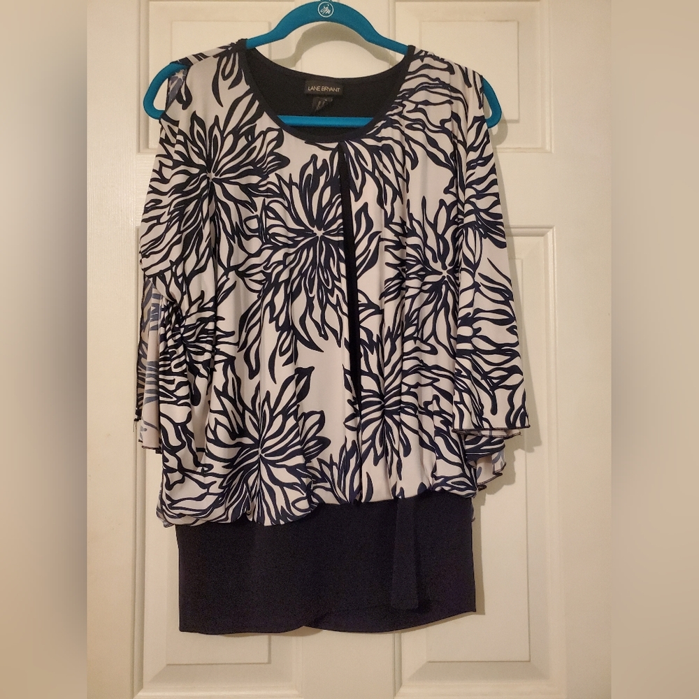 Lane Bryant Cold Shoulder Blouse Sz 14/16
